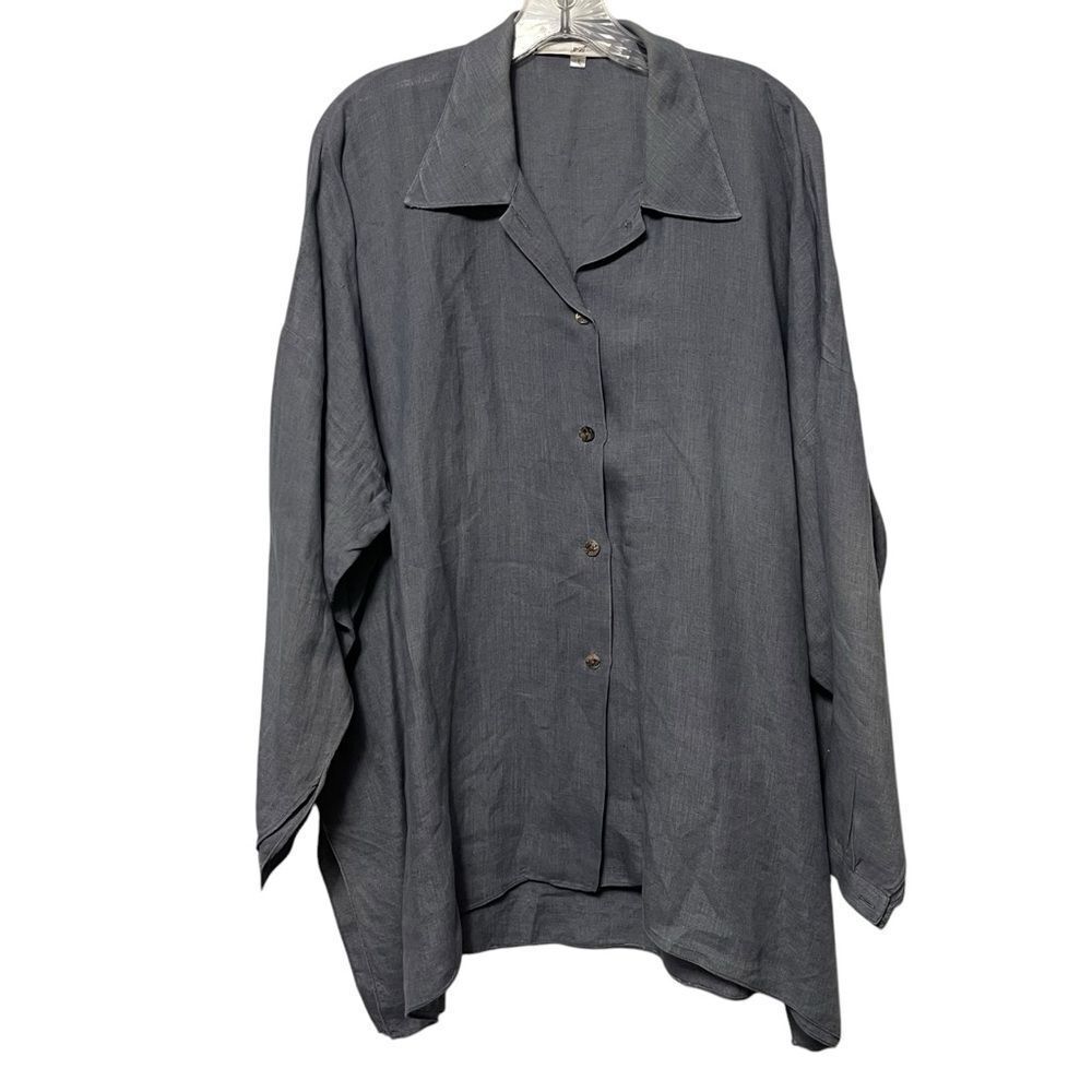 JOSHI Linen Lagenlook Button Up Shirt L